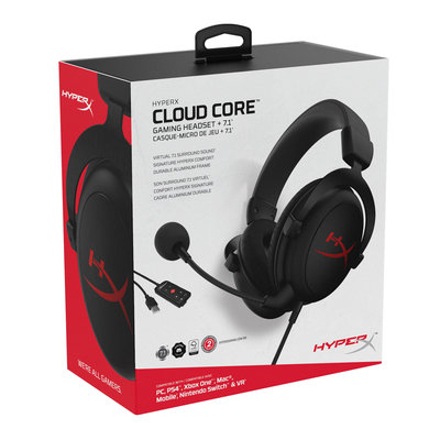 HyperX Cloud Core + 7.1 - Gaming Headset (Black) (4P4F2AA)