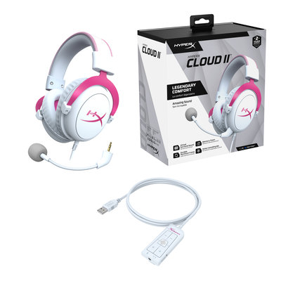 HyperX Cloud II - Gaming Headset (White-Pink) (4P5E0AA)