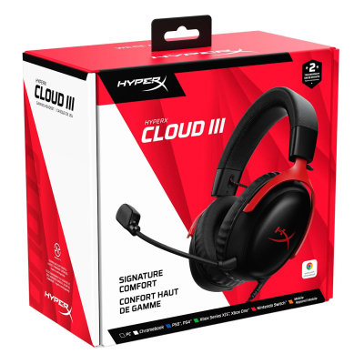 HyperX Cloud III - Gaming Headset (Black/Red) (727A9AA)