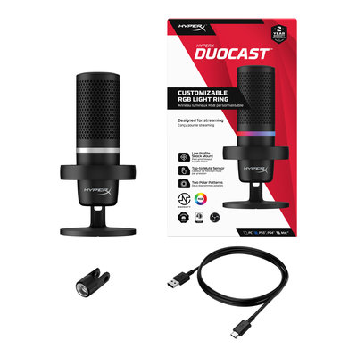 HyperX DuoCast - USB Microphone (Black) - RGB Lighting (4P5E2AA)