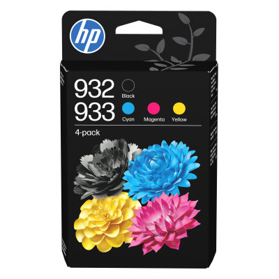 Sada inkoustů HP 932 černá + 933 azurová, purpurová a žlutá (6ZC71AE)