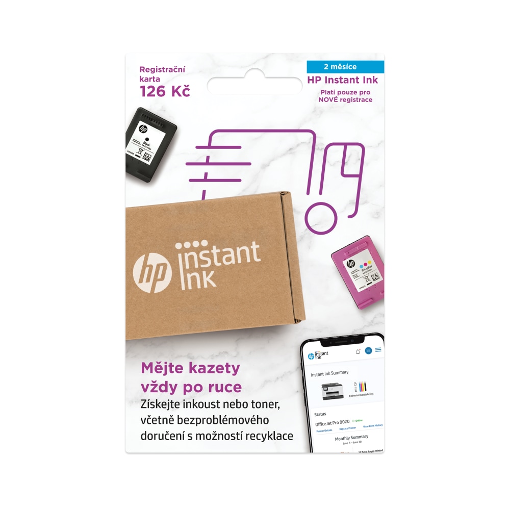 HP Instant Ink - 2 měsíce (registrační karta) (6E7C2AE)