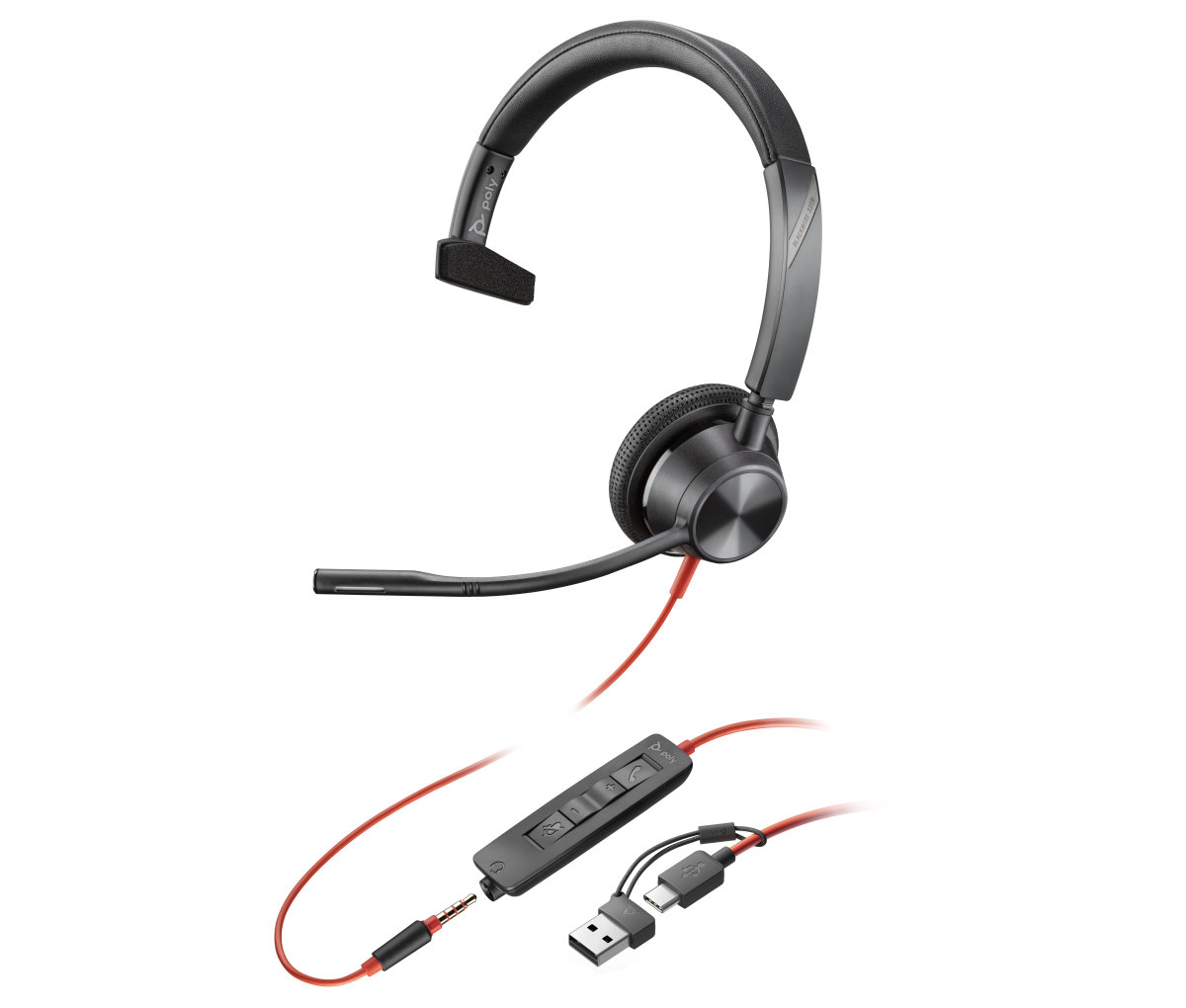 Poly Blackwire 3315 USB-C/A + 3,5 mm jack (8X217AA)