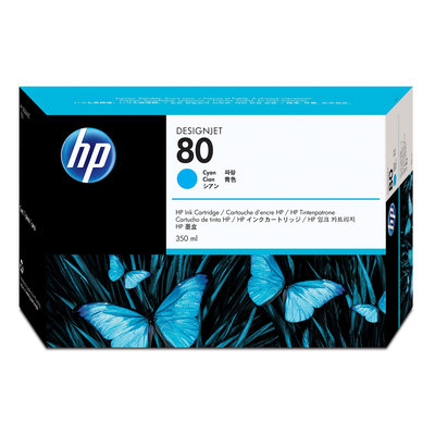 Inkoustová náplň HP 80 azurová (350 ml) (C4846A)