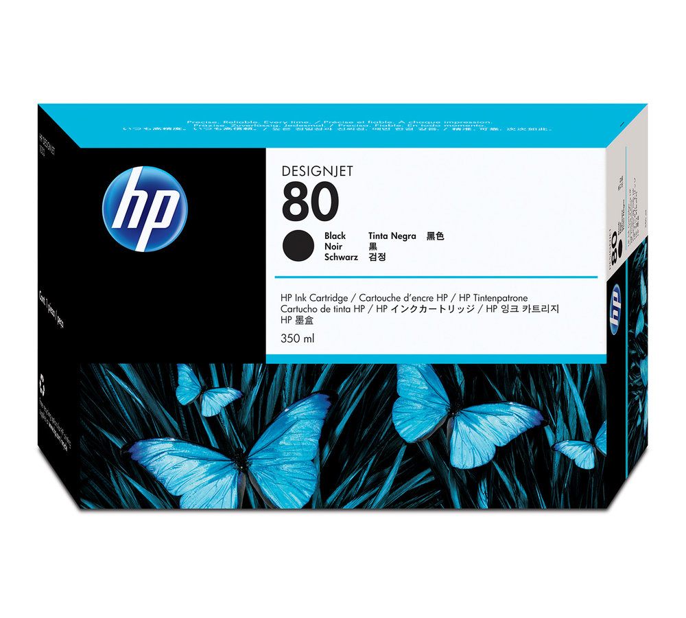 Inkoustová náplň HP 80 černá (350 ml) (C4871A)