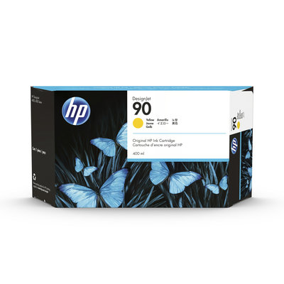 Inkoustová náplň HP 90 žlutá (400 ml) (C5065A)