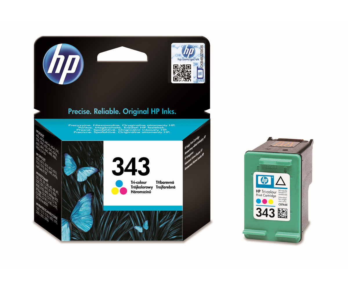 Inkoustová náplň HP 343 tříbarevná (C8766EE)