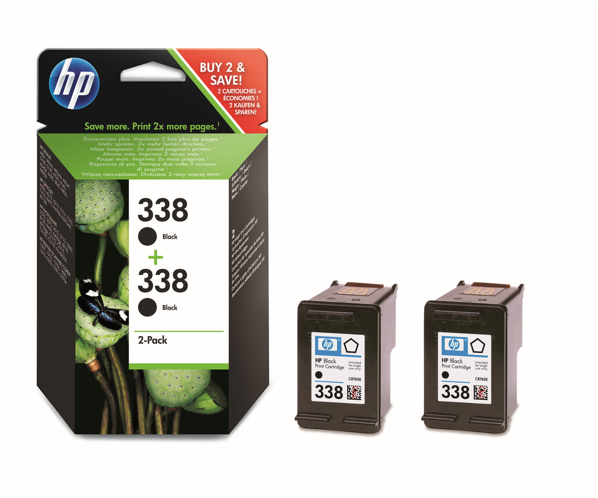 Inkoustová náplň HP 338 černá, dvojbalení (CB331EE)