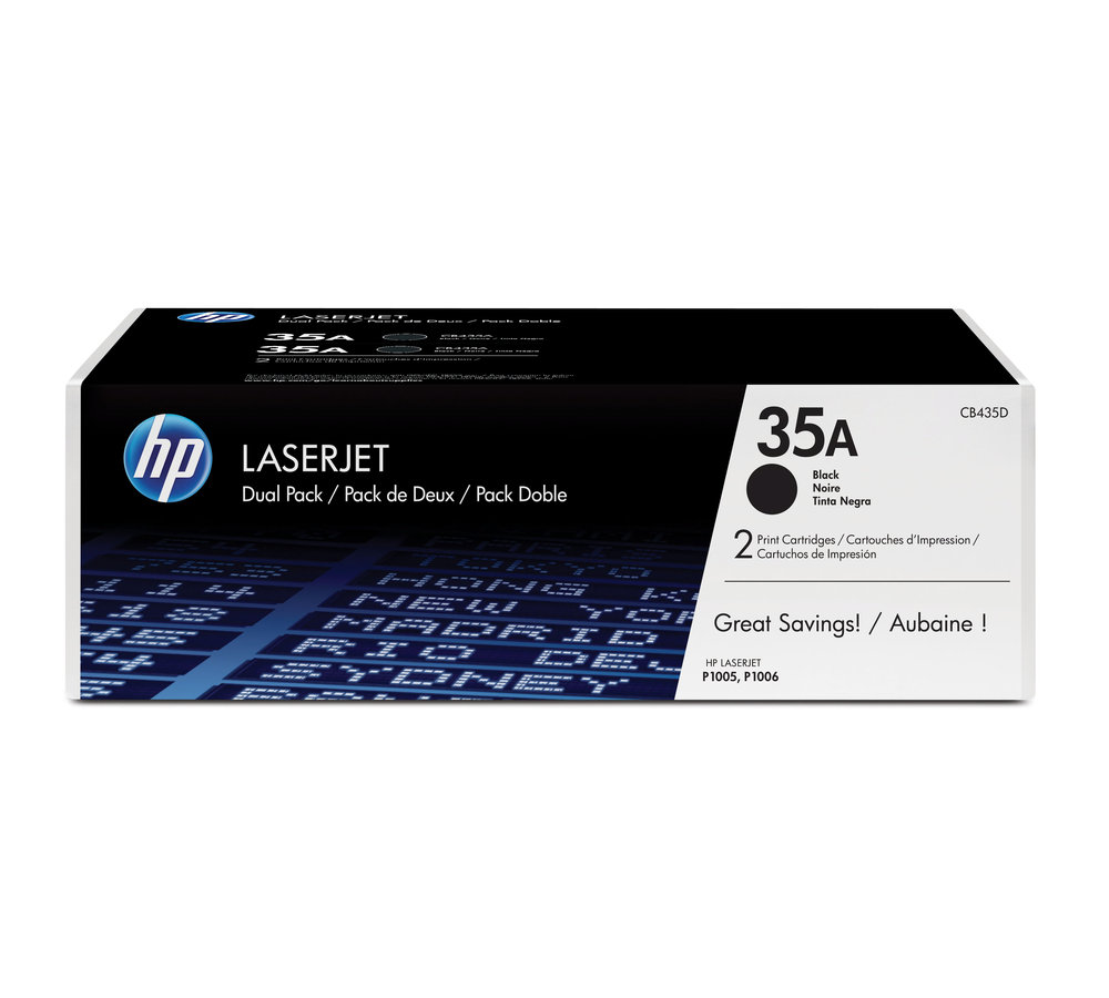 Toner HP 35A černý, dvojbalení (CB435AD)