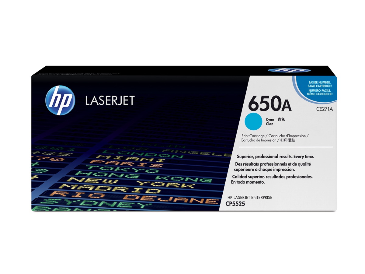 Toner do tiskárny HP 650A azurový (CE271A)