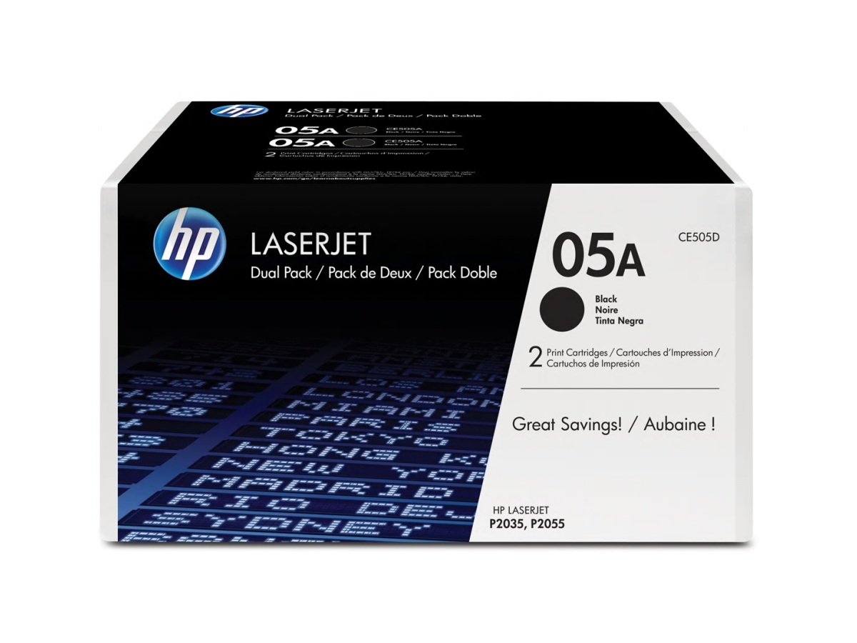 Toner HP 05A černý, dvojbalení (CE505D)