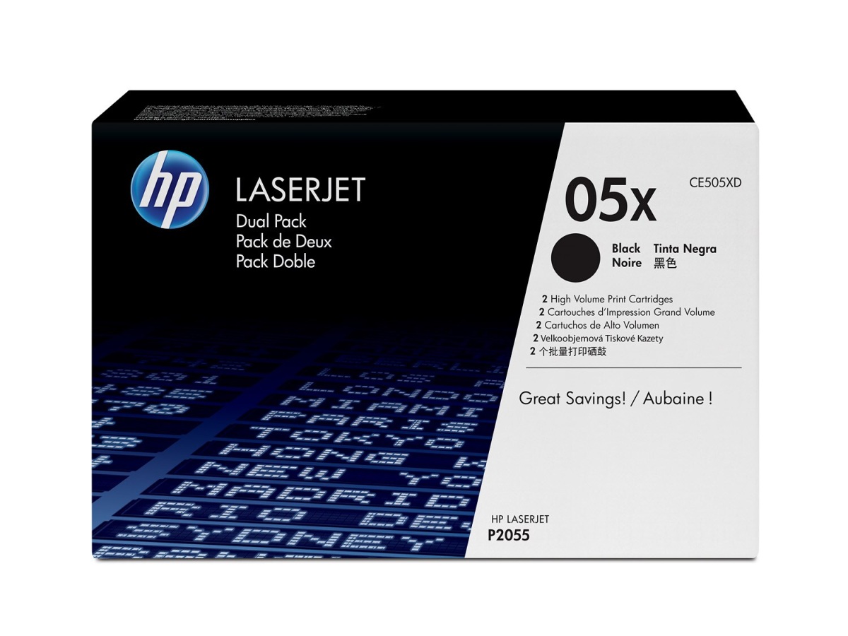 Toner HP 05X černý, dvojbalení (CE505XD)