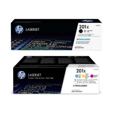 Toner HP 201X azurový, purpurový, žlutý + černý (CF253XM-CF400X)