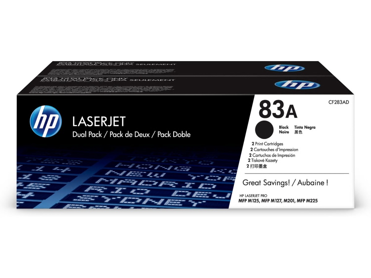 Toner HP 83A černý, dvojbalení (CF283AD)