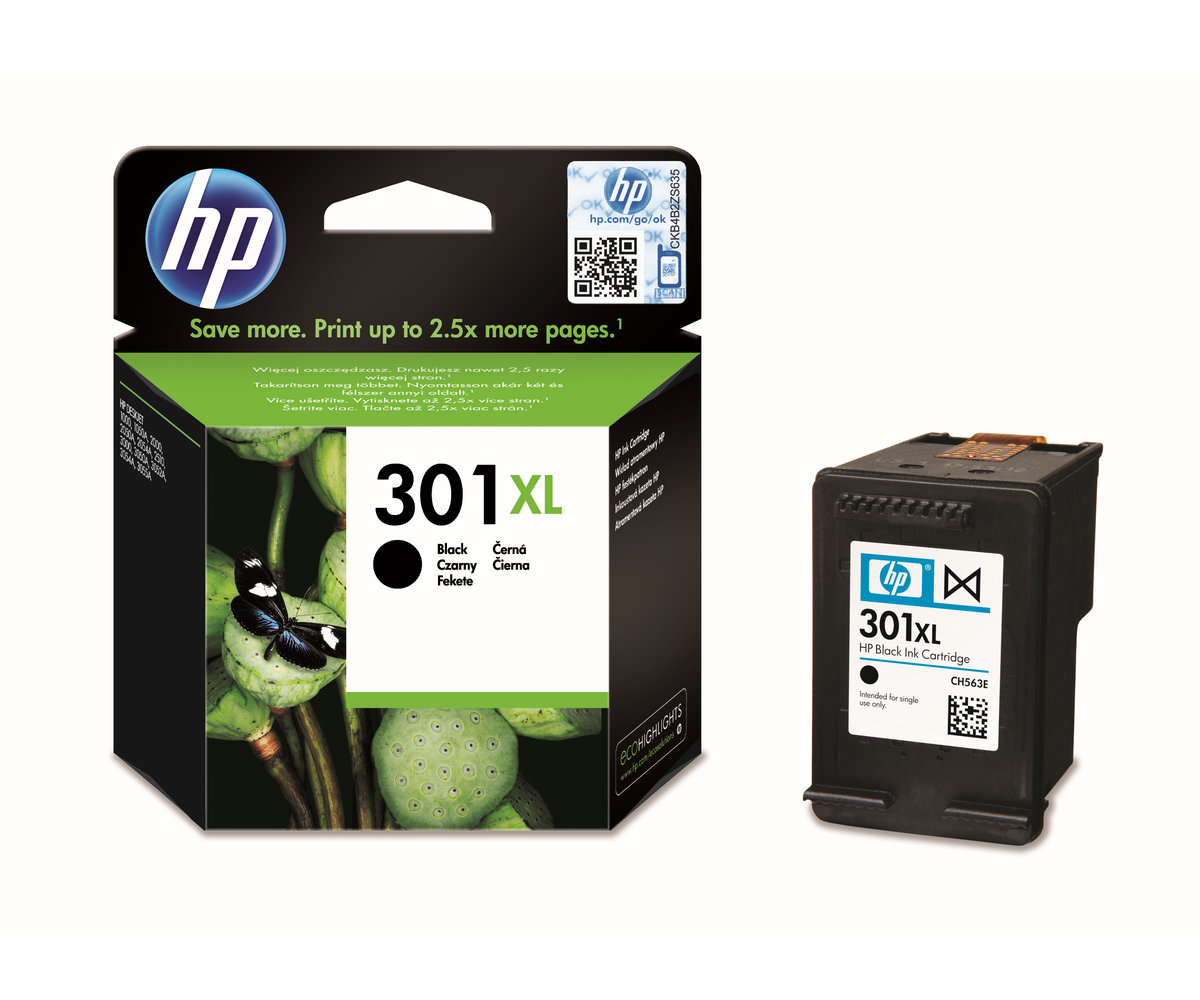 Inkoustová náplň HP 301XL černá (CH563EE)
