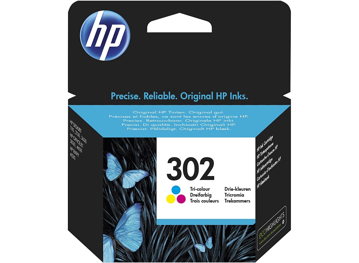 Inkoustová náplň HP 302 tříbarevná (F6U65AE)