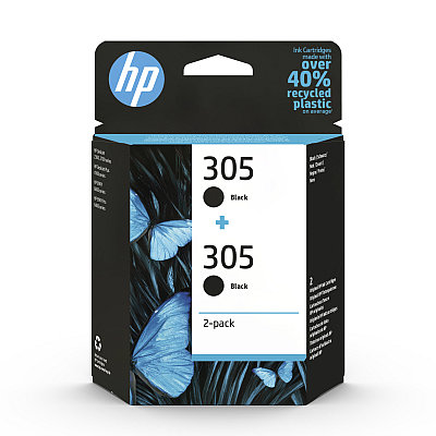 Inkoustová náplň HP 305 černá, dvojbalení (6ZD18AE)