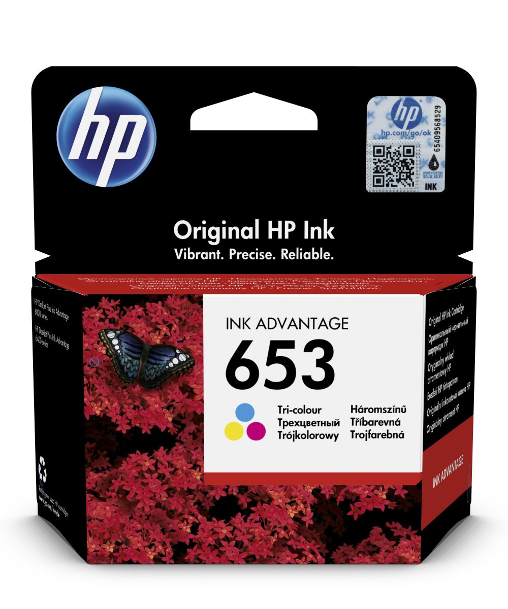 Inkoustová náplň HP 653 tříbarevná (3YM74AE)