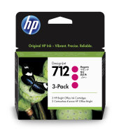 Inkoustová náplň HP 712 purpurová, trojbalení (3ED78A)