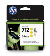 Inkoustová náplň HP 712 žlutá, trojbalení (3ED79A)