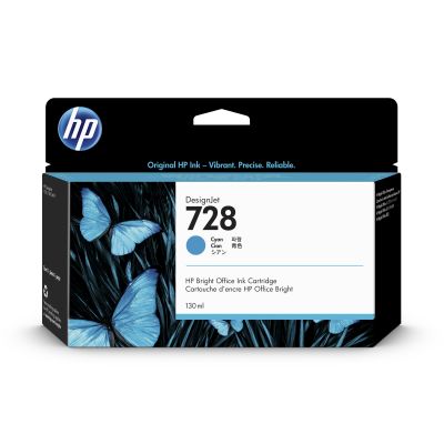 Inkoustová náplň HP 728 azurová (130 ml) (F9J67A)