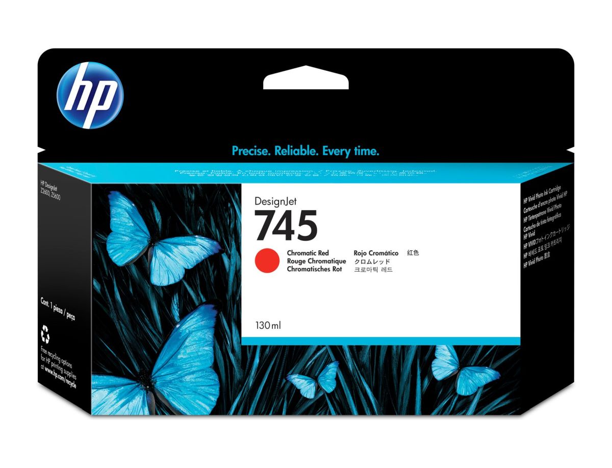 Inkoustová náplň HP 745 chromatická červená (130 ml) (F9K00A)