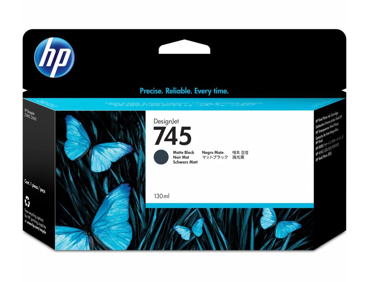 Inkoustová náplň HP 745 matná černá (130 ml) (F9J99A)