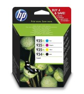 Sada inkoustů HP 934XL černá + 935XL azurová, purpurová a žlutá (X4E14AE)