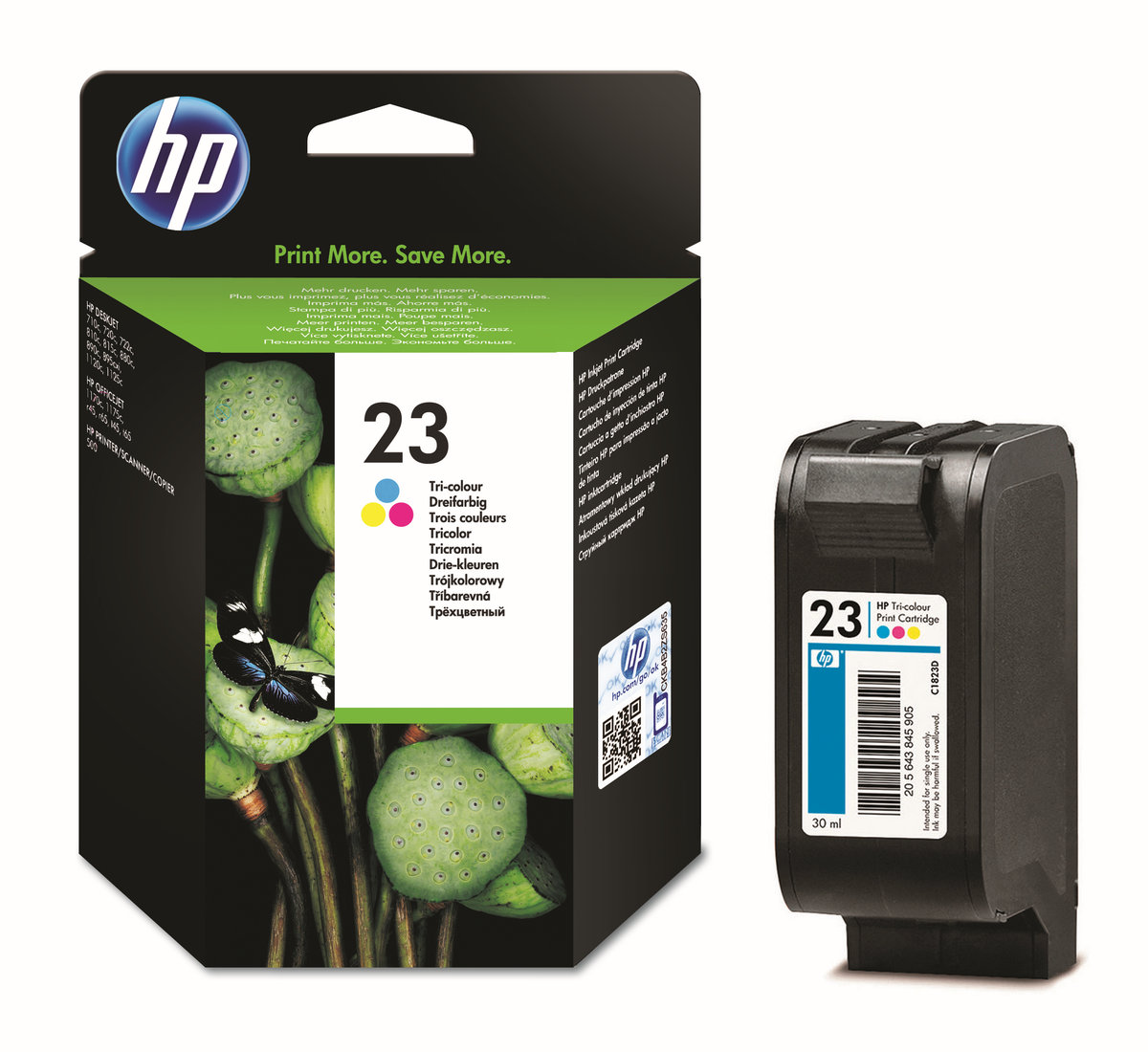 Inkoustová náplň HP 23 tříbarevná (C1823D)