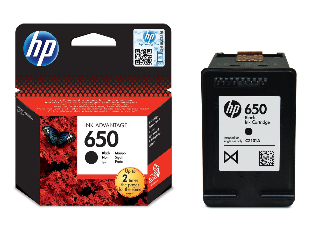 Inkoustová náplň HP 650 černá (CZ101AE#BHK)