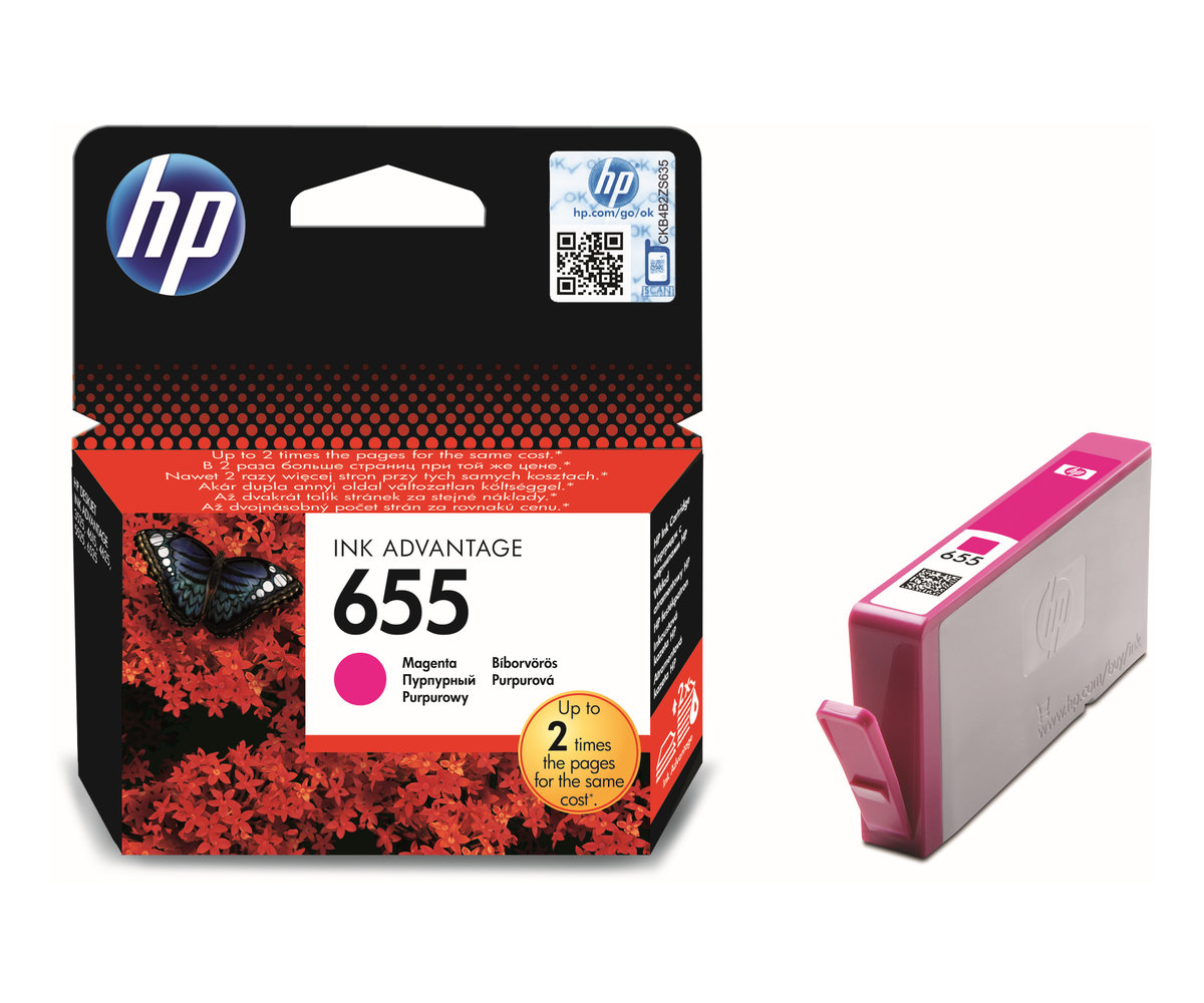 Inkoustová náplň HP 655 purpurová (CZ111AE)