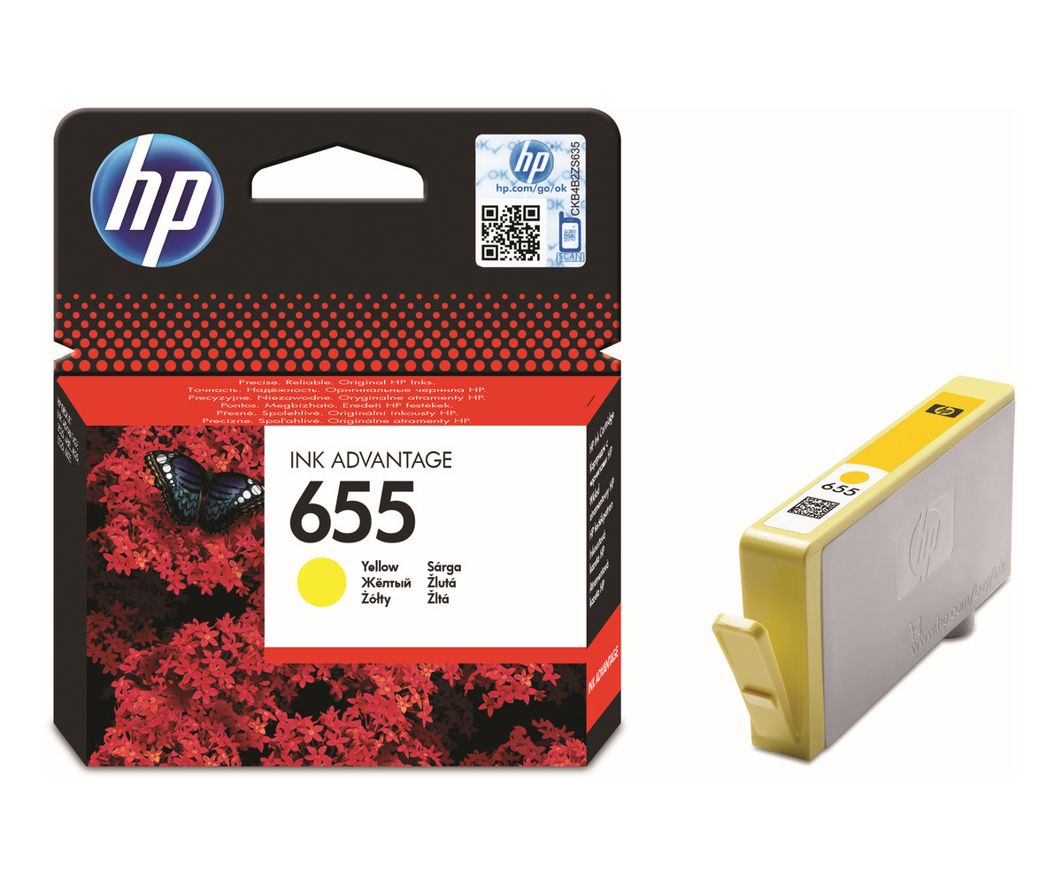 Inkoustová náplň HP 655 žlutá (CZ112AE#BHK)