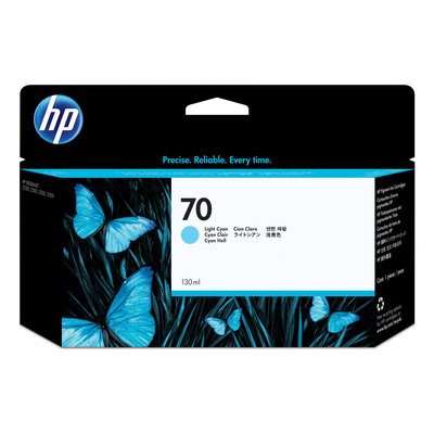 Inkoustová náplň HP 70 světlá azurová (C9390A)