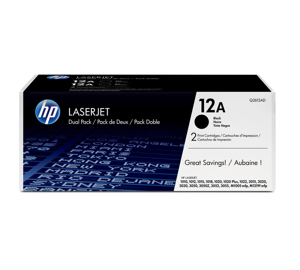 Toner HP 12A černý, dvojbalení (Q2612AD)