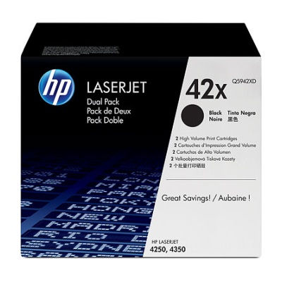 Toner HP 42X černý, dvojbalení (Q5942XD)