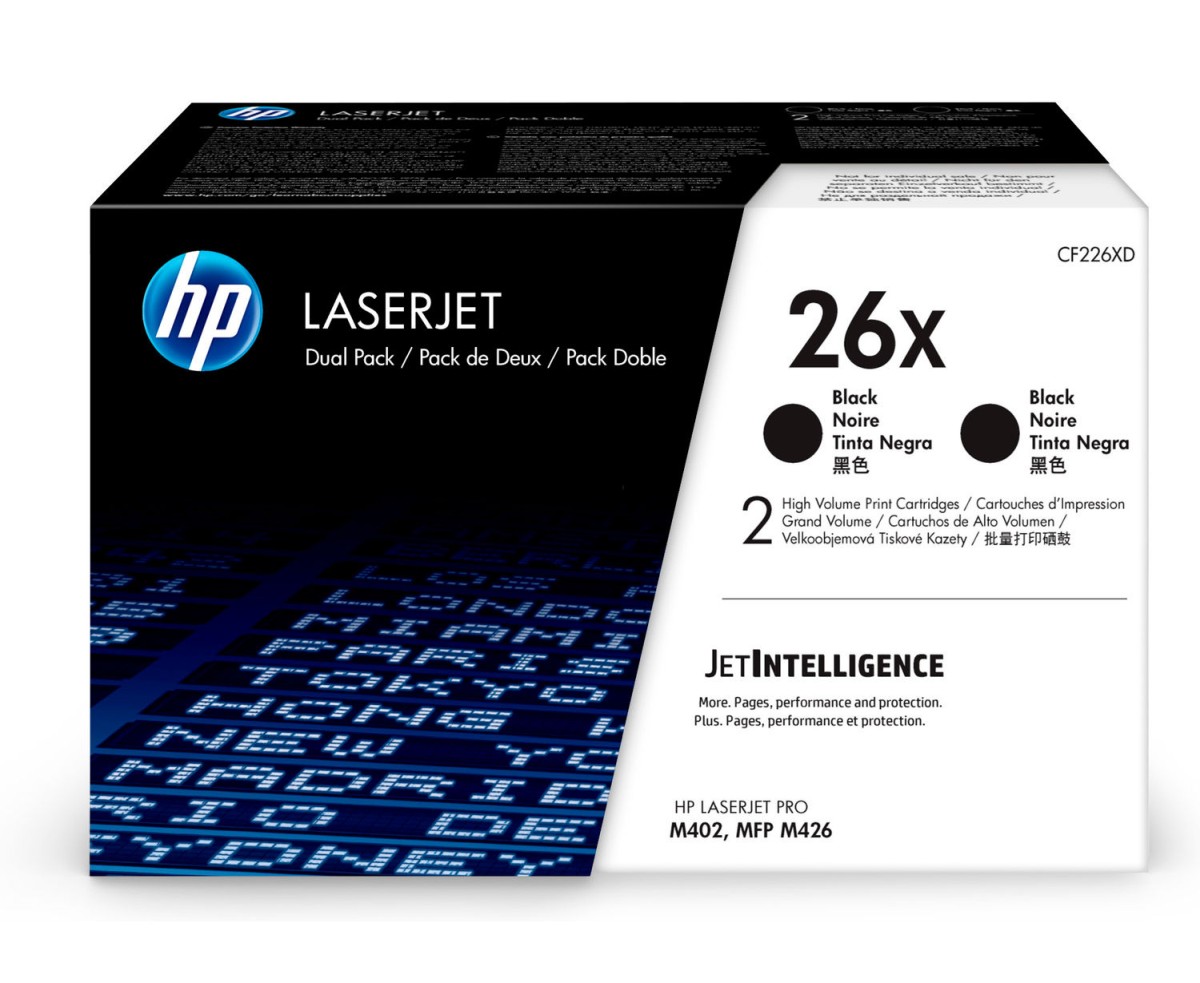 Toner do tiskárny HP 26X černý, dvojbalení (CF226XD)