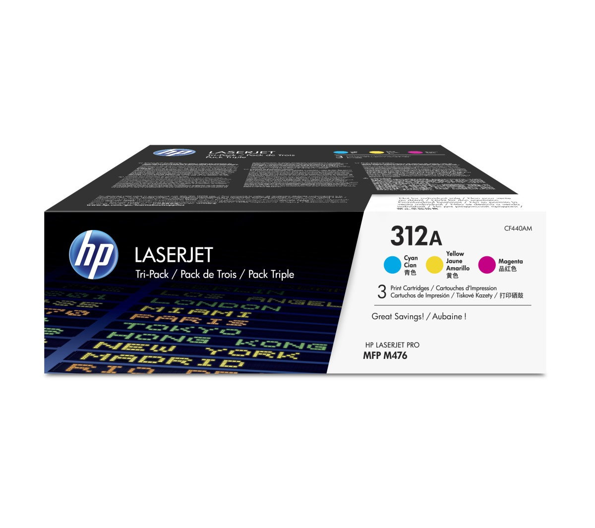 Toner HP 312A azurový, purpurový, žlutý (CF440AM)