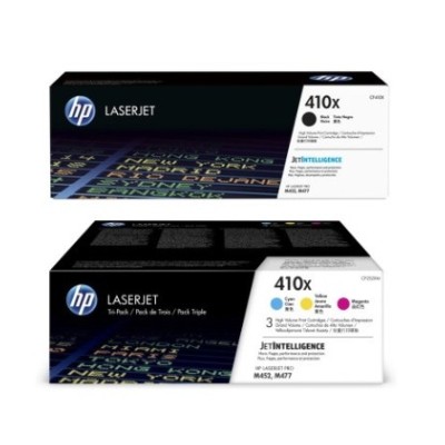 Toner HP 410X azurový, purpurový, žlutý + černý (CF252XM-CF410X)