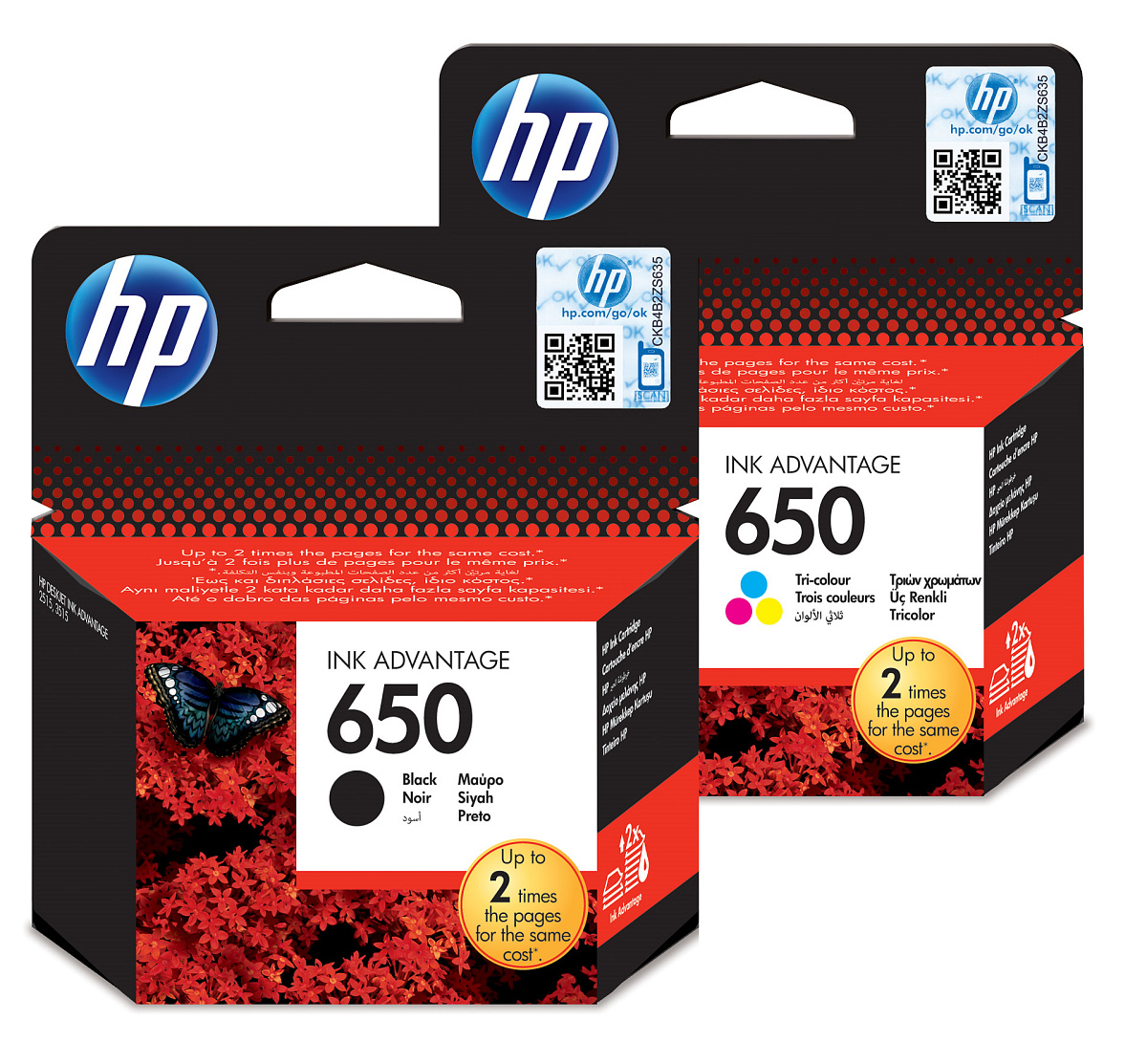 Sada inkoustových kazet HP 650 pro snadné objednání (HP-650)