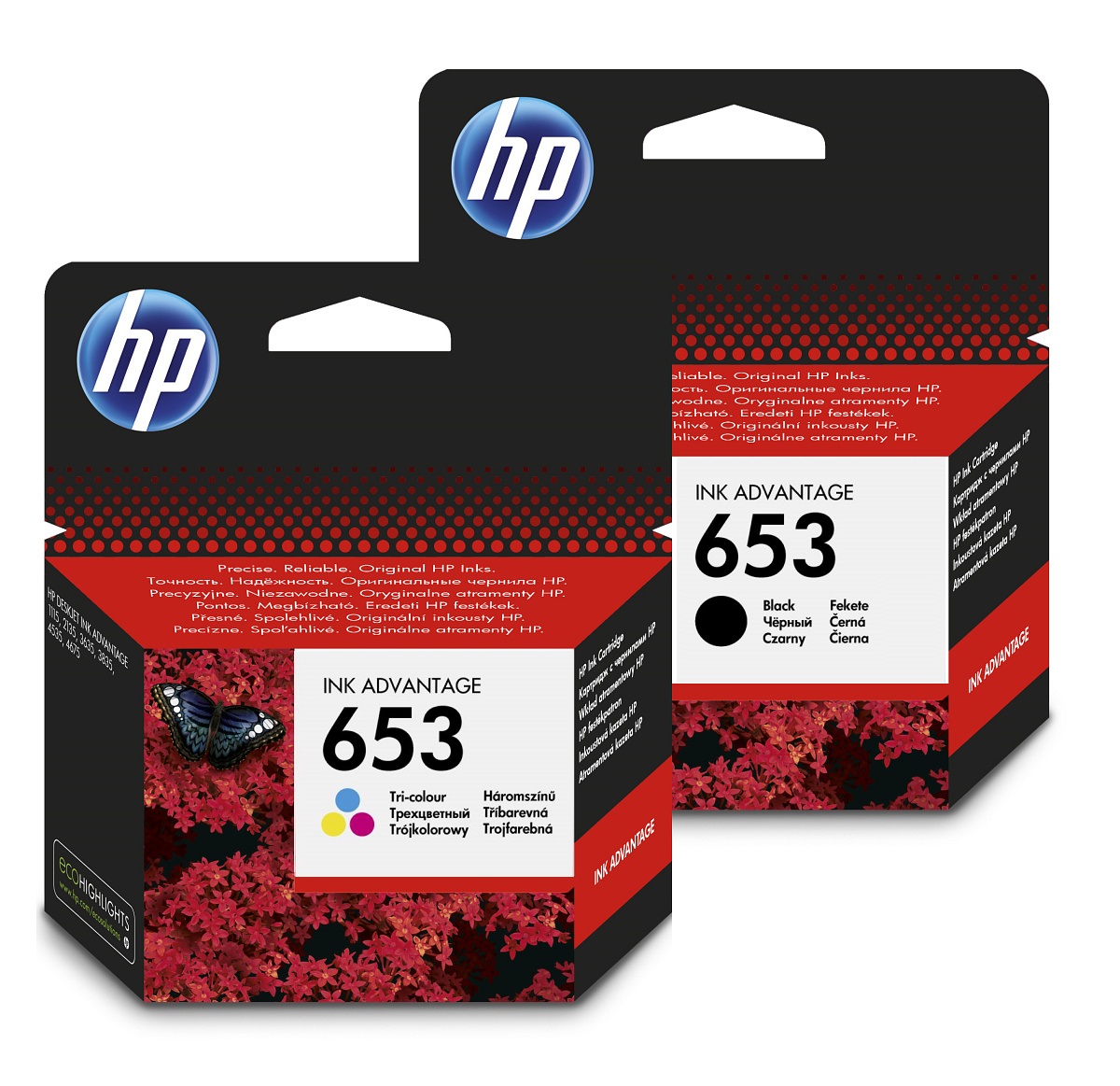 Sada inkoustových kazet HP 653 pro snadné objednání (HP-653)