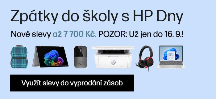 Zpátky do školy s HP Dny <br>s novými slevami až 7 700 Kč