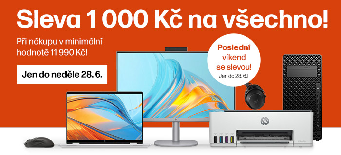 Poslední víkend s tisícovou slevou! Pouze do neděle!