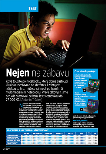 Recenze herních notebooků v časopise Computer