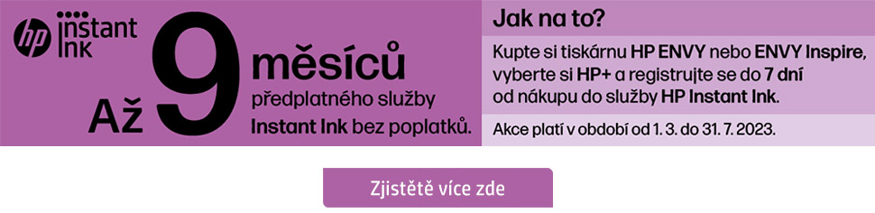 Instant Ink - 9 měsíců tisku zdarma k HP ENVY