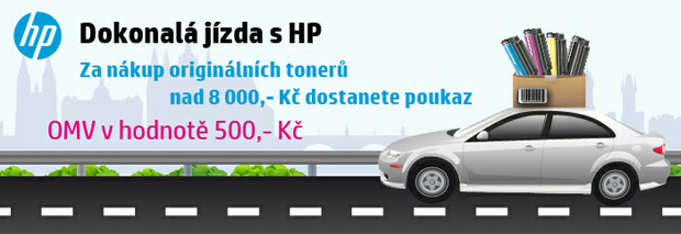 Dokonalá jízda s HP! Za nákup originálních tonerů na 8000 Kč dostanete poukaz OMV v hodnotě 500 Kč!